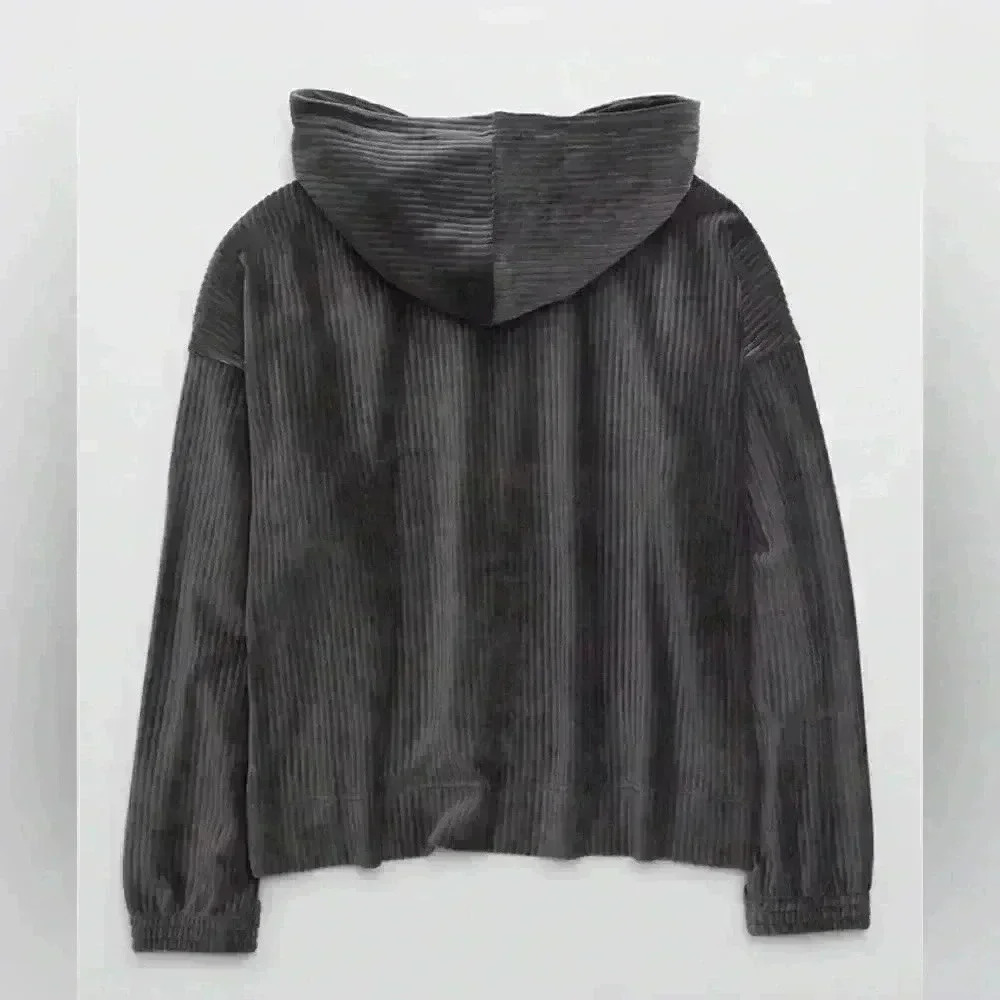 AERIE Groove-On Velour Hoodie Sweater - Picture 2 of 11